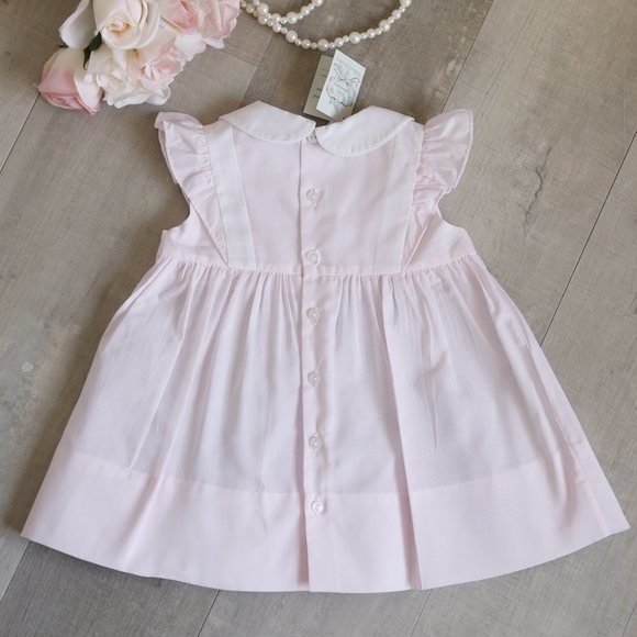 Pink Dress Set Feltman Brothers Embroidered Shoes Diaper Cover Size 6 Months NWT - Picture 4 of 4